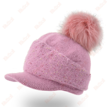 rabbit hair material winter beanie